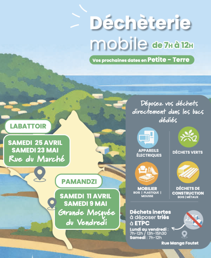 Mayotte, Petite-Terre, communauté de communes de Petite-Terre, déchèteries mobiles,